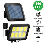 160 LED Solar Sensor Lights for Garden Patio Walkway Garage Outdoor Security