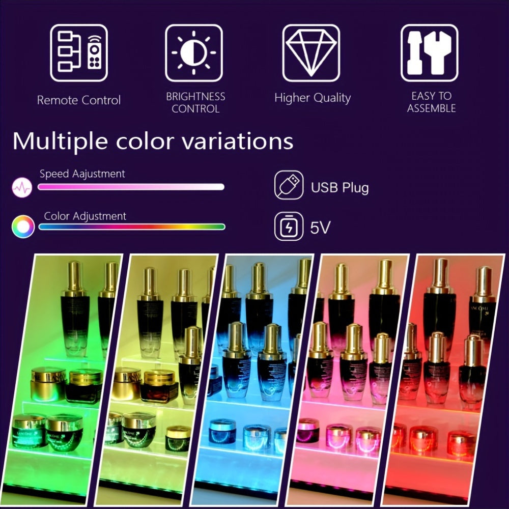 Acrylic Display Stand with LED Lights and Remote for Jewelry and Accessories