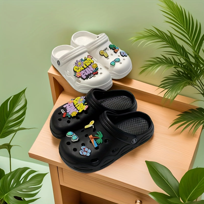 Women's Summer Beach Shoes EVA Flip Flops White Black Garden Sandals