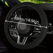 Universal 15-Inch Nylon Mesh Car Steering Wheel Cover Anti-Slip Durable