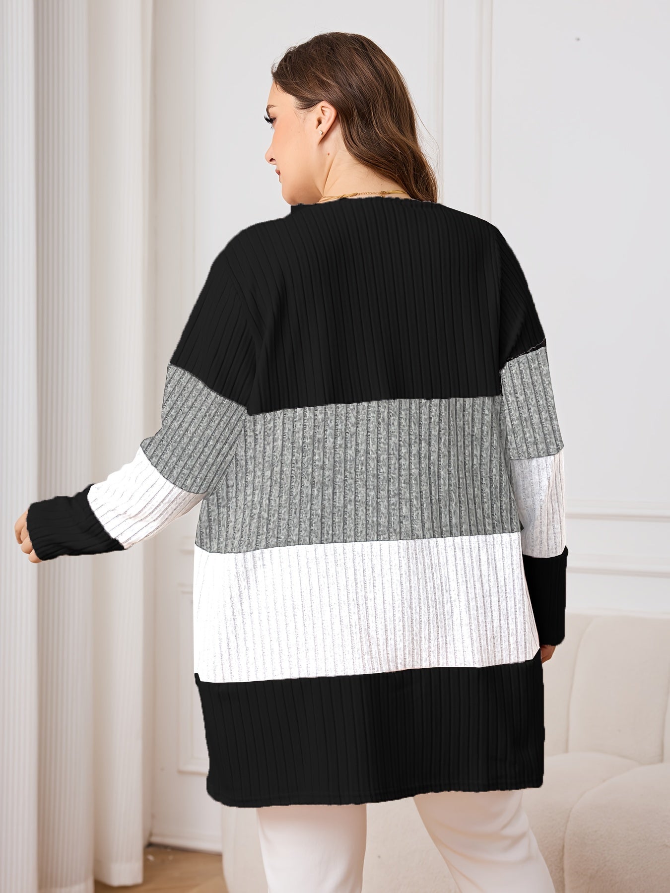 Plus Size Women's Cardigan Autumn Winter Knit Long Sleeve Plus-Size Fashion