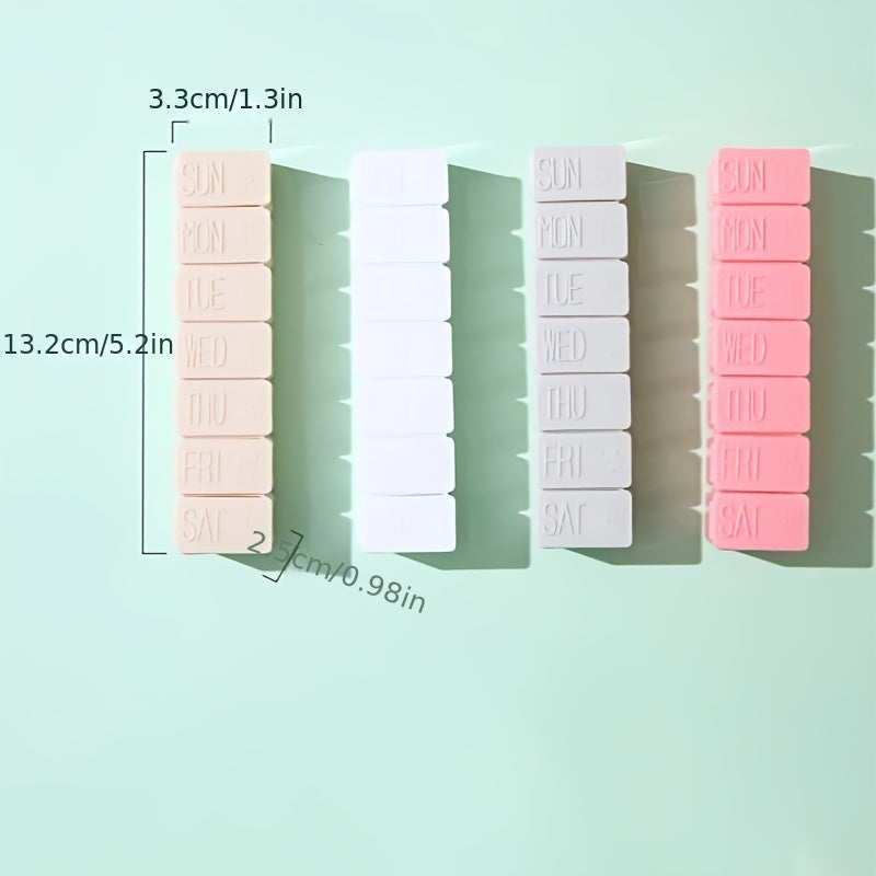 Weekly Pill Organizer Box for Adults Portable 7-Day Medicine Case Travel-Friendly Daily Compartments