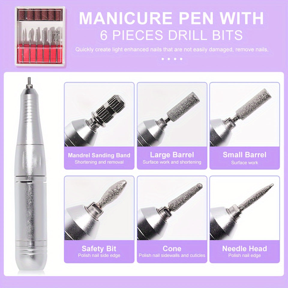 45000RPM portativ simsiz lakni tozalash qurilmasi, raqamli displey bilan, manikyur salon uchun