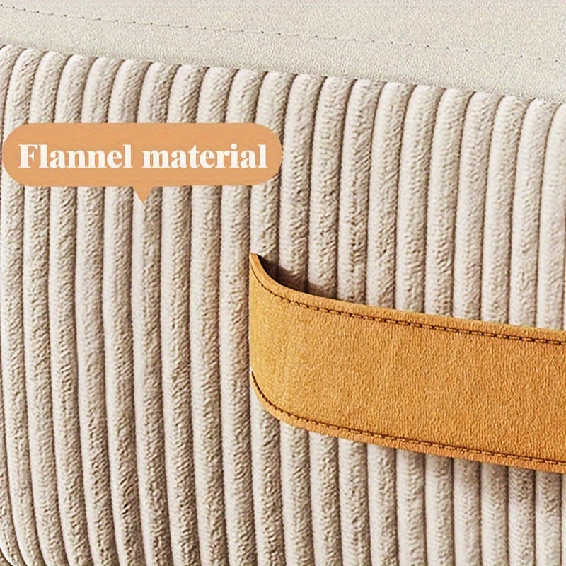 Taburete de madera blanco y naranja con funda de poliéster, asiento multiusos para zapatos