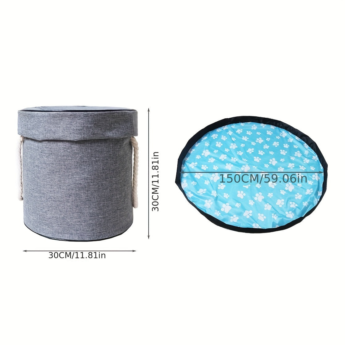 Toy Storage Basket and Play Mat for Kids Yellow Plastic Durable Organizer