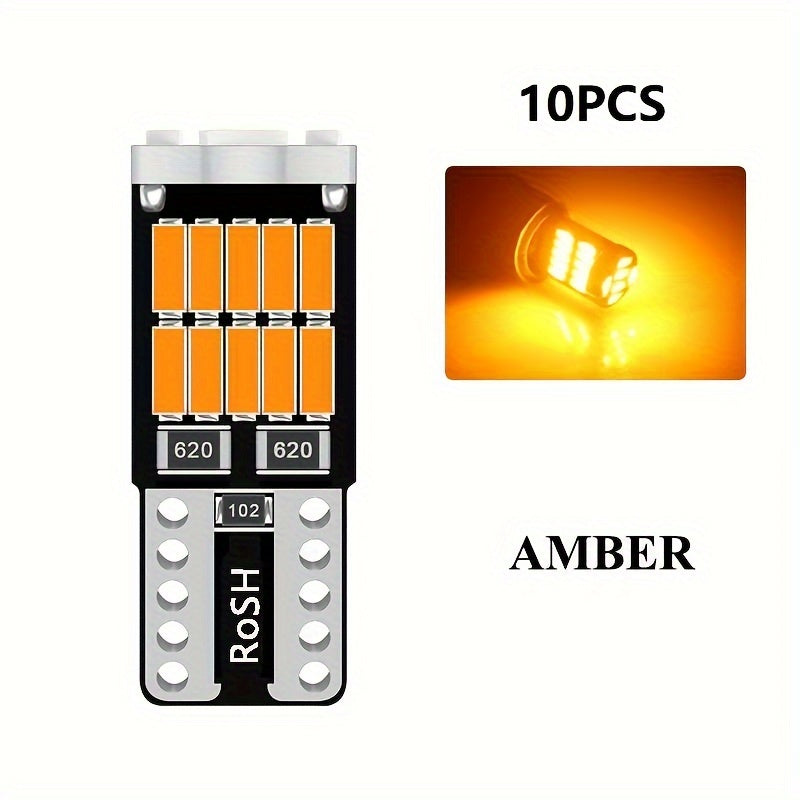 10 dona LED raqam belgilari chiroqlari W5W 194 501, juda yorqin, xato qilmaydigan