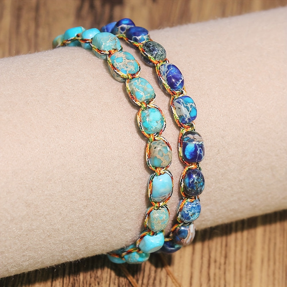 Bohemian Tabiiy Sediment To'siq: Vintage Boho Usuli, Qimmatbaho Tosh Materiallari, Kundalik va Ta'til Kiymak Uchun Mukammal. Har Mavsumga Mos Aksessuar, Nozik Minimalist Dizayni - Ayollar Uchun Ideal Sovg'a.