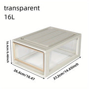 16L Plastik saqlash qutisi va chqichli, elektriksiz stol usti tashkilotchisi