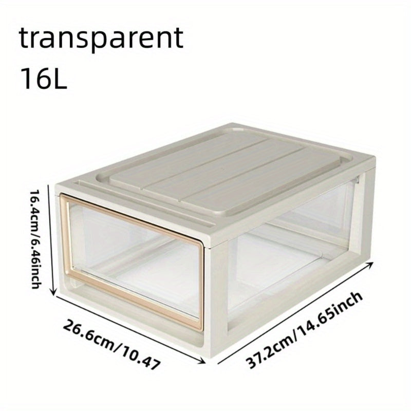 16L Plastic Storage Box with Drawer Non-electric Tabletop Organizer