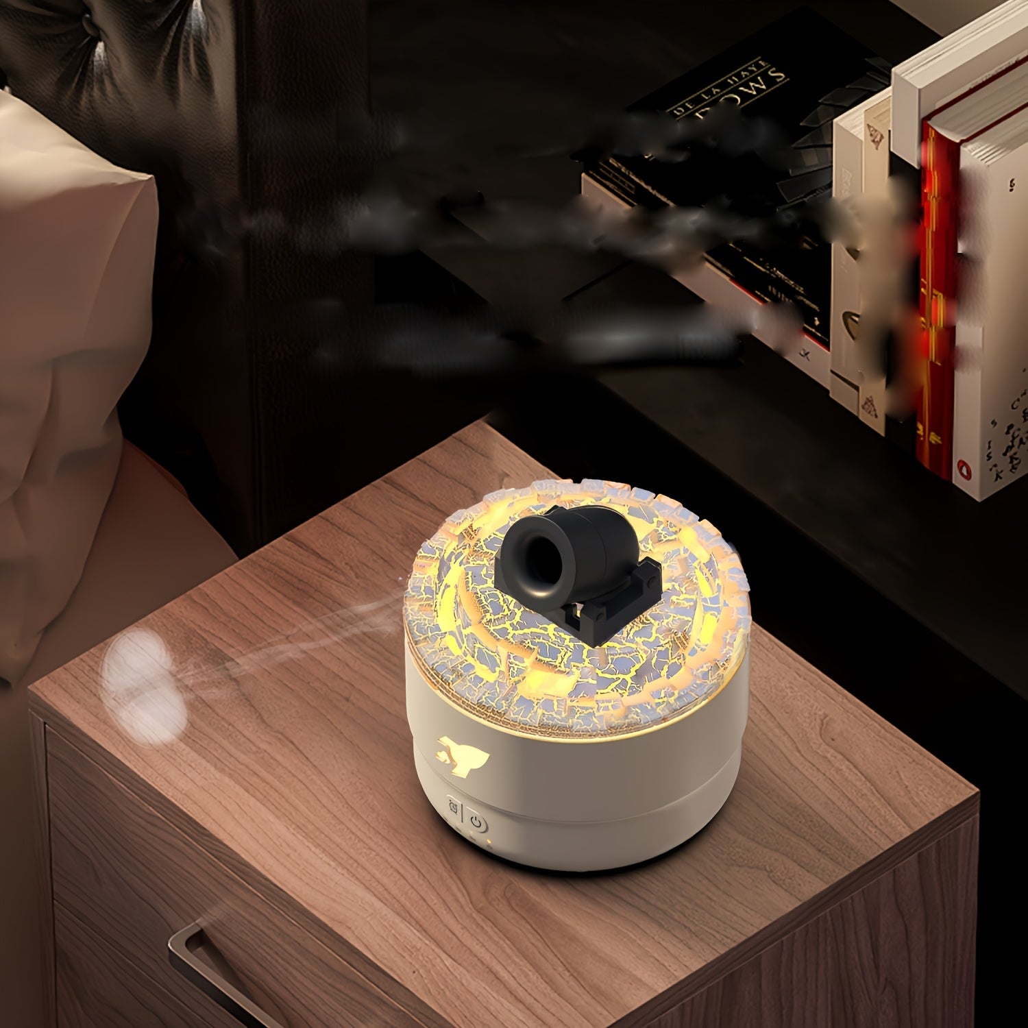 Water Spray Ring Humidifier for Office Bedroom Color Light Diffuser Aromatherapy USB Desktop