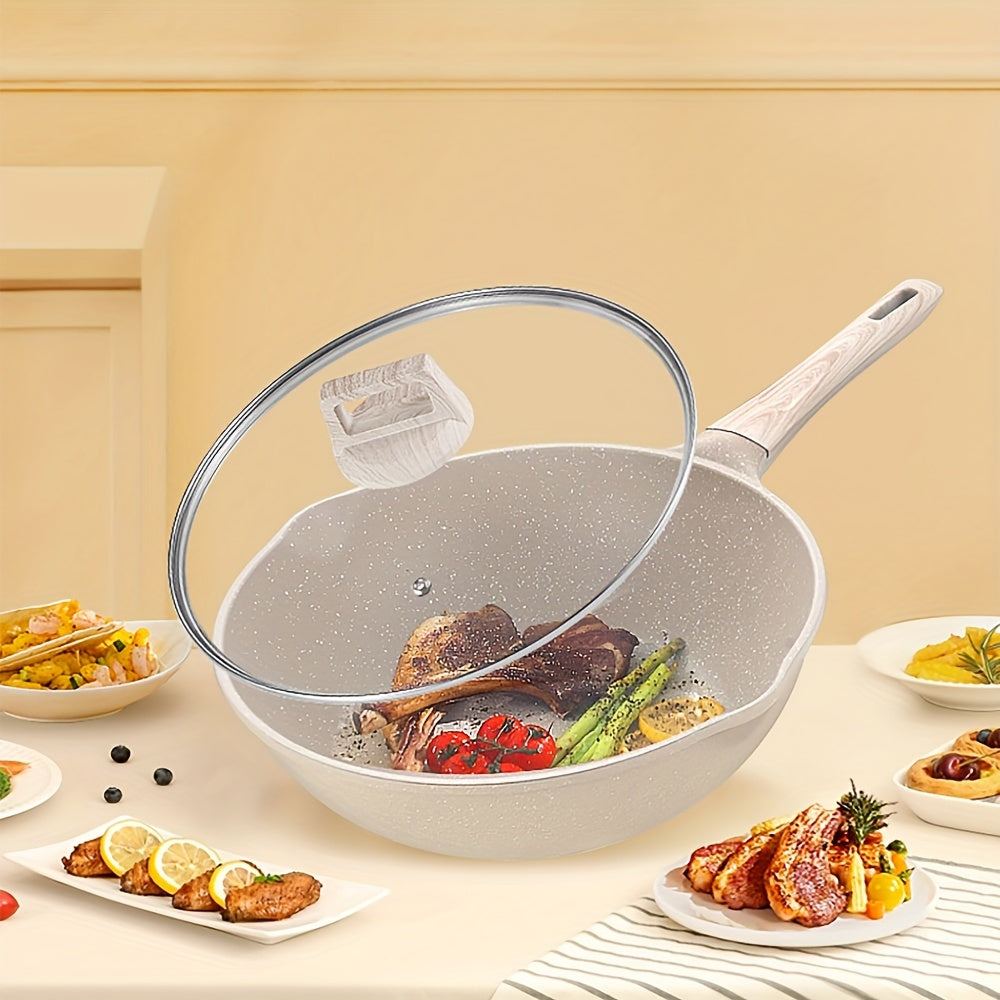 Non-Stick Frying Pan with Lid for Gas and Electric Stoves 10-Inch Durable Cookware