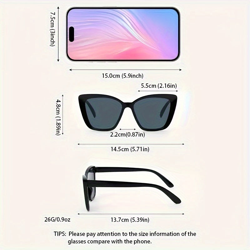 5-Pack Unisex Cat Eye Glasses Polycarbonate Frame Decor Casual Wear