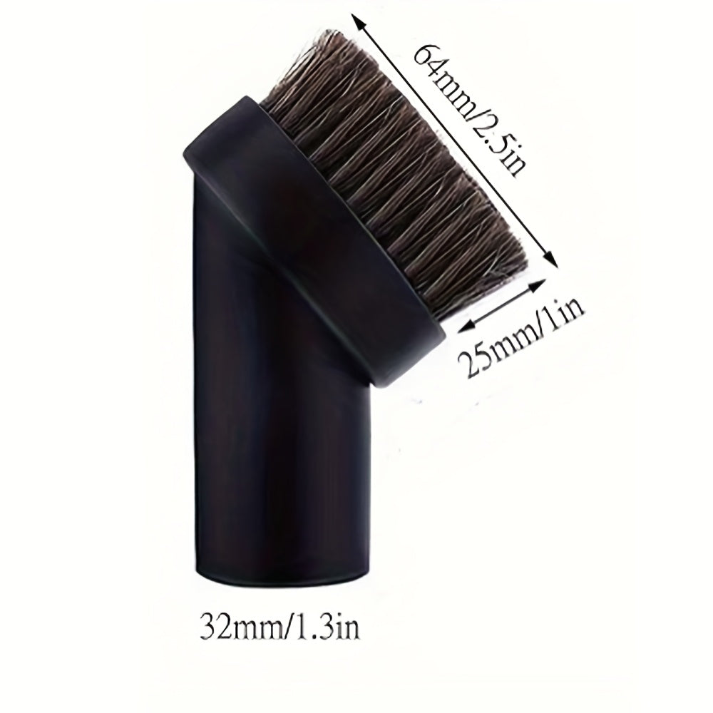 A61T-32mm Круглая щетка для пыли, черная лошадиная шерсть, 25 мм, без аккумулятора, не заряжена, для пылесоса.
