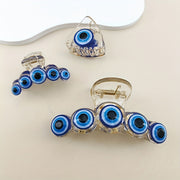Set of 3 Non-Slip Evil Eye Hair Claws for Ponytails Hair Accessories