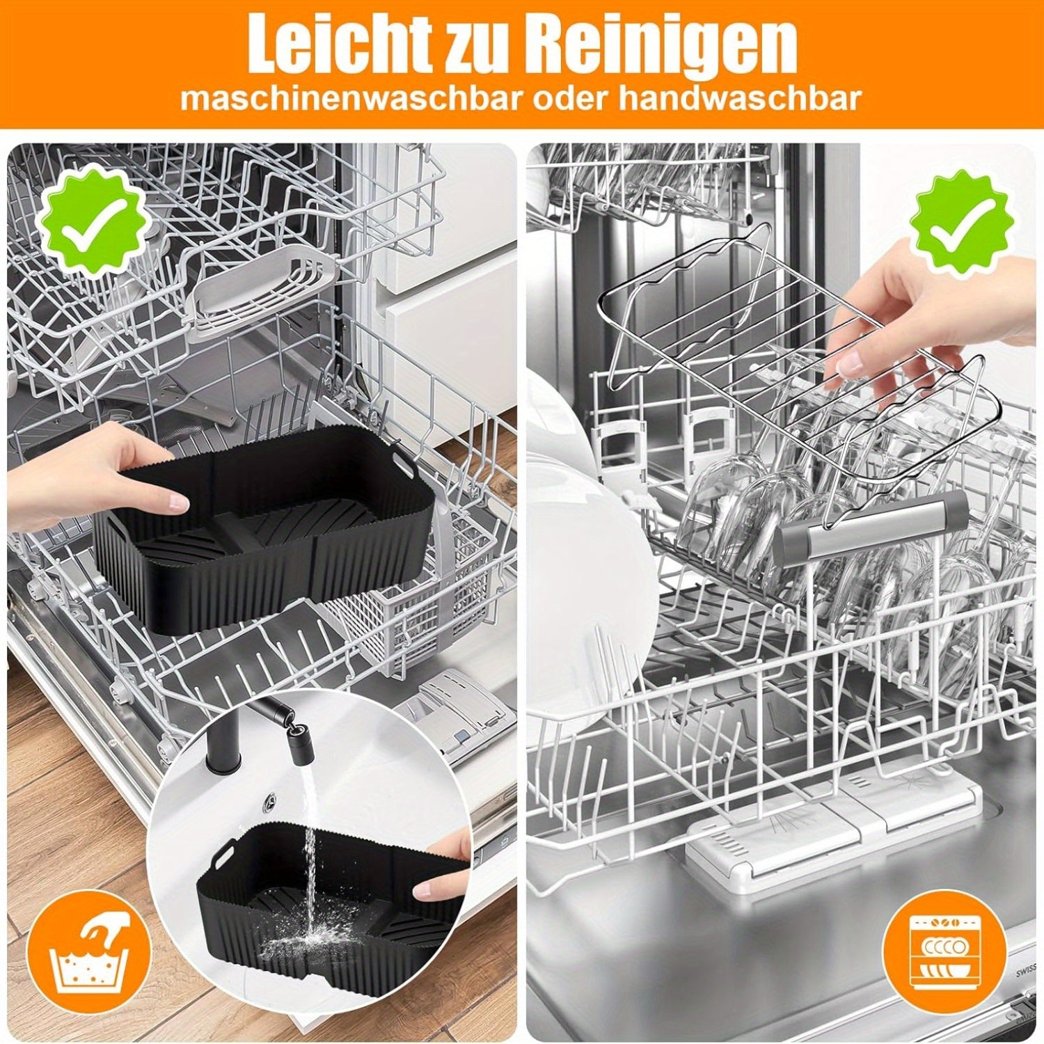 Air Fryer Accessories for Ninja Foodi Flexdrawer 10.4L and 2 x 5.2L Silicone Liners