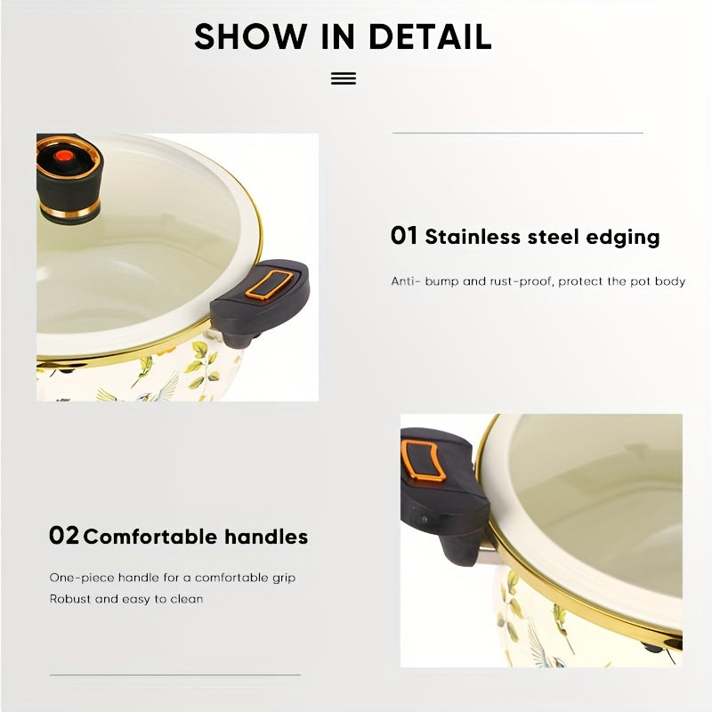 Enamel Micro-Pressure Cooker Set 1 Piece Induction Compatible No Electricity