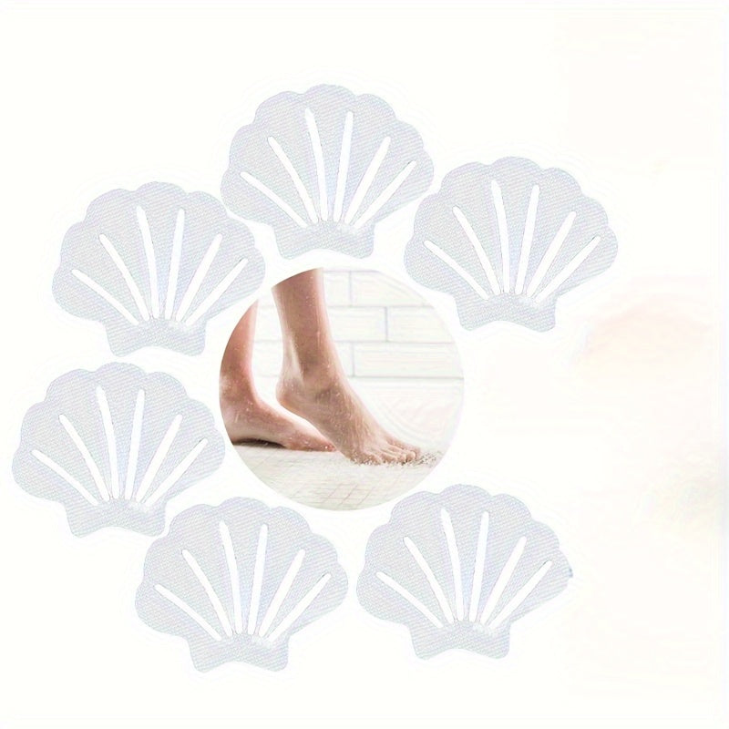 Set of 6 Shell Design Non-slip Bathroom Shower Stickers Anti-slip Bathtub Decals