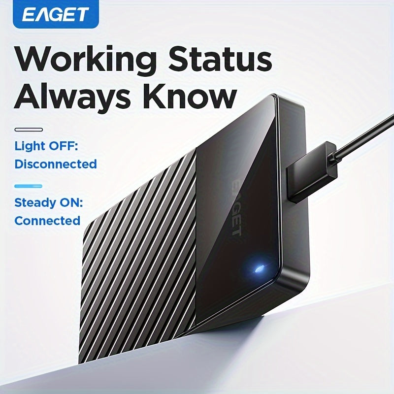 EAGET Portativ Qattiq Disk 500GB/320GB/250GB o'lchamlarida, Mac, PS4, PC, Laptop, Xbox uchun USB 3.0, batareya kerak emas.