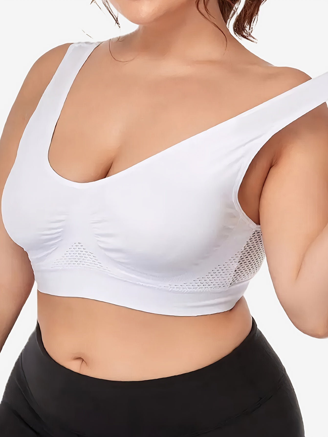 Women's Plus Size Sports Bra High Impact Seamless Wireless Breathable Stretch