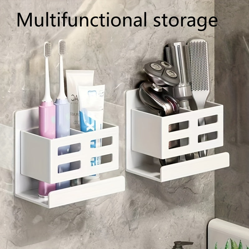 Plastic Wall-Mounted Cosmetic Storage Rack Large Capacity Easy Installation Bathroom