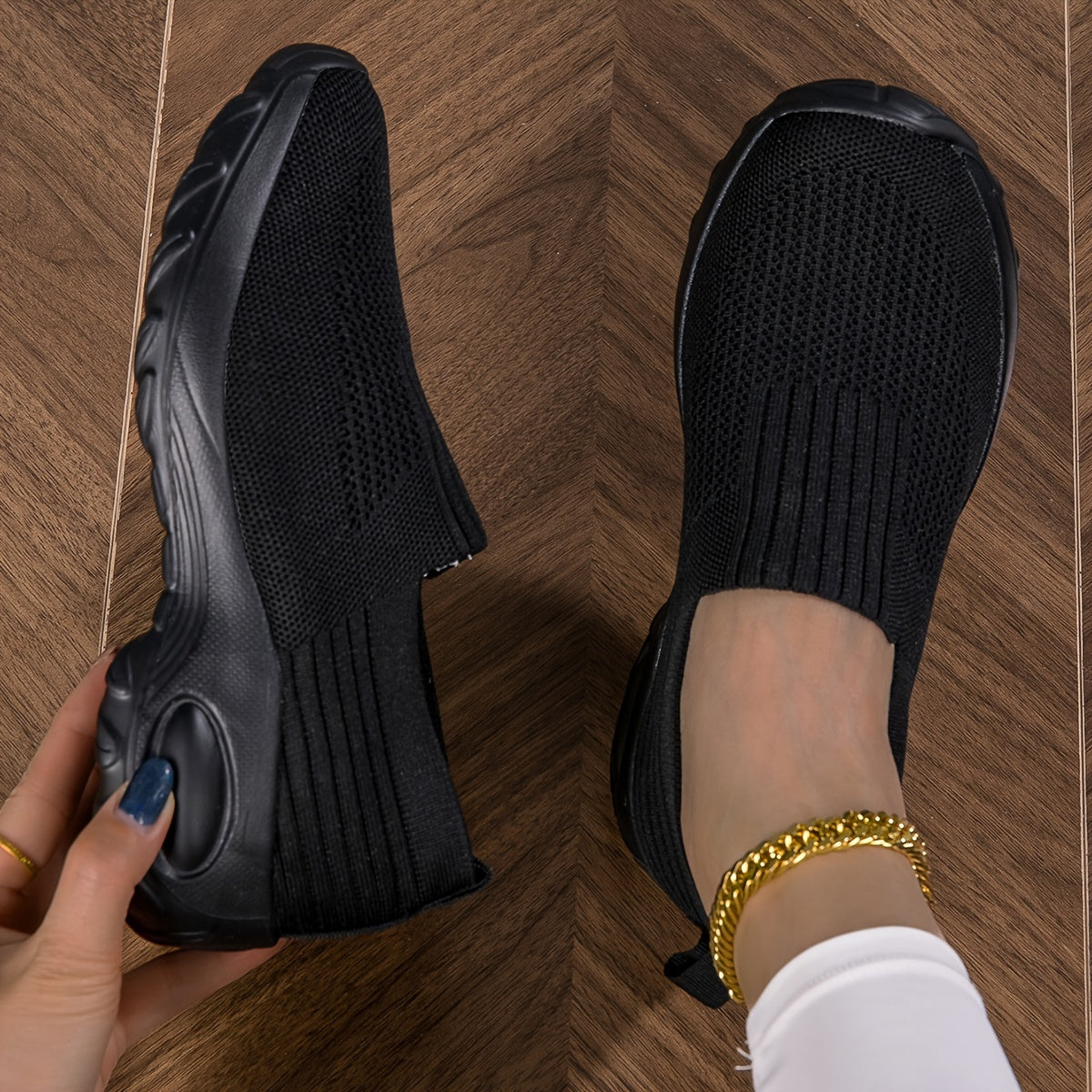 Women’s Casual Sports Socks Sneakers Thick Sole Air Cushion Shoes