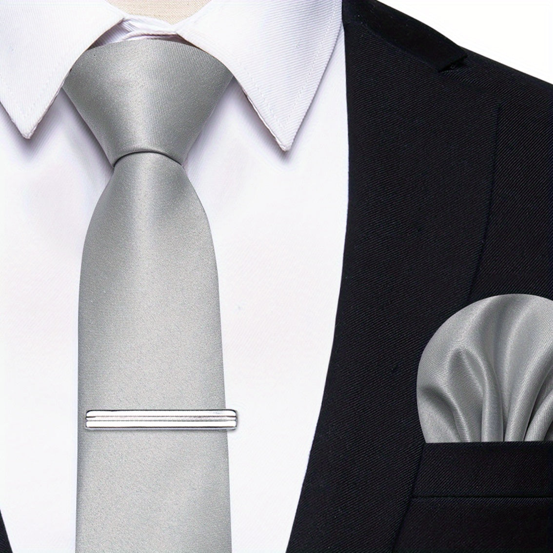 Erkaklar uchun bir rangli galstuk klipi, to'ylar, partiyalar va rasmiy kiyimlar uchun