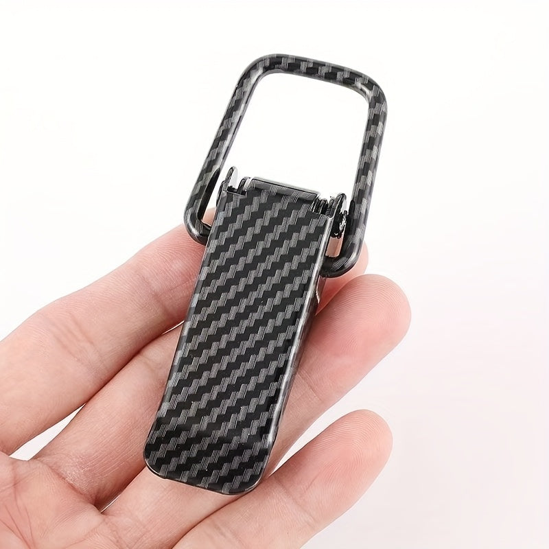 2 Pack Car Bumper Clips Carbon Fiber Pattern Lock Fixed Pull Buckle Safety Hooks for Car and Truck