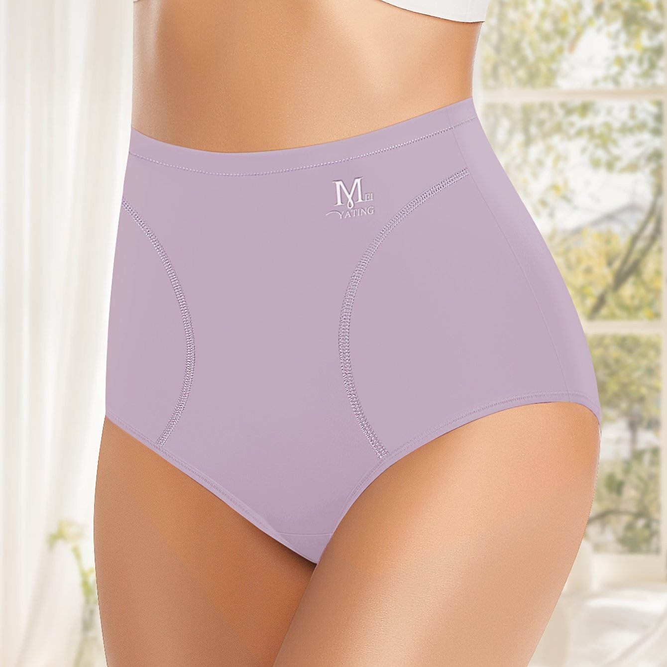 Seamless High Waist Briefs Breathable Stretchy Lingerie for Fall Winter