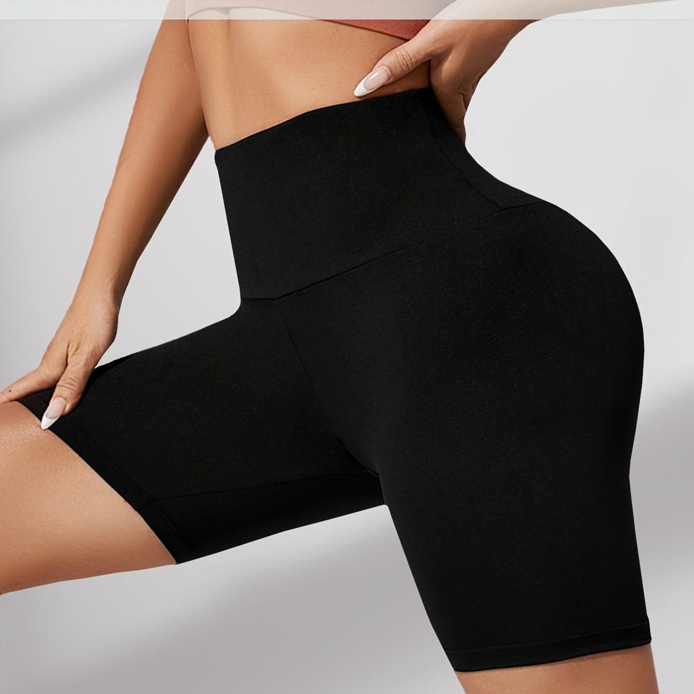 Women High-Waisted Biker Shorts Stretchy No-See-Through Summer Athletic