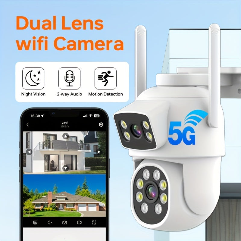 Wireless Security Camera 4MP Dual Lens 360 Degree View Night Vision Waterproof