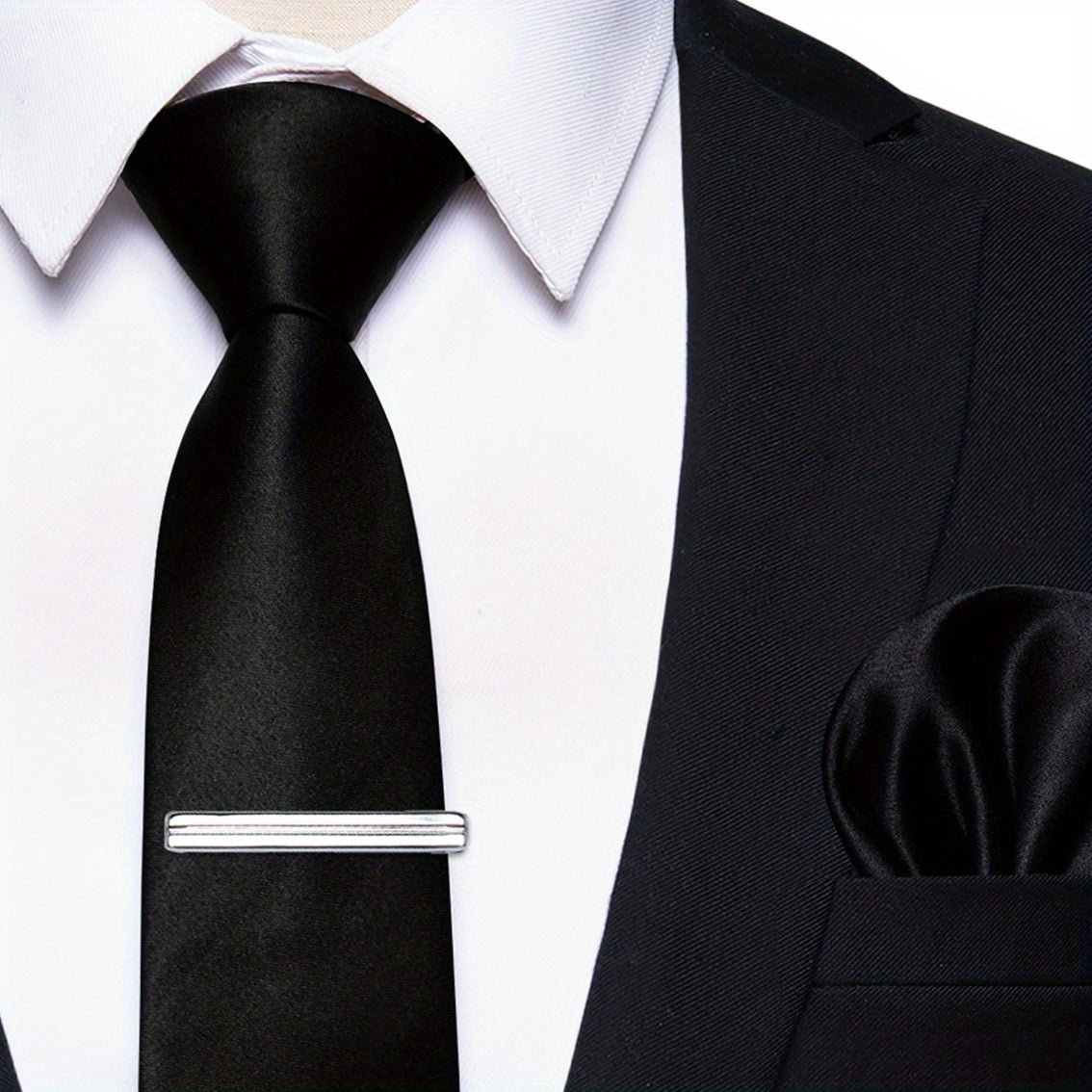 Erkaklar uchun bir rangli galstuk klipi, to'ylar, partiyalar va rasmiy kiyimlar uchun