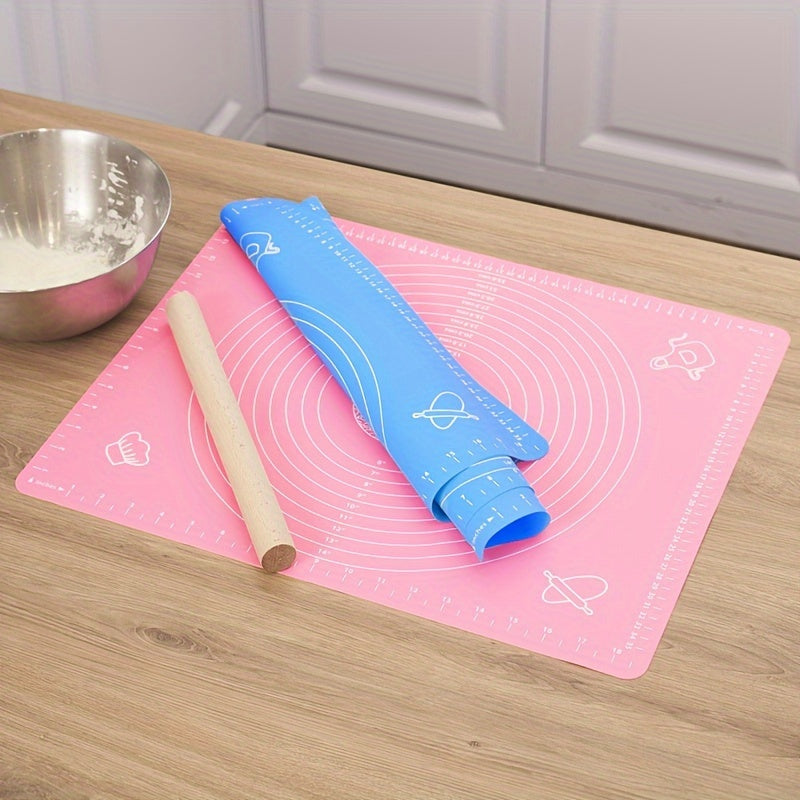 Silicone Baking Mat Extra Thick Non-Slip BPA-Free with Measurements for Pizza and Cake Dough