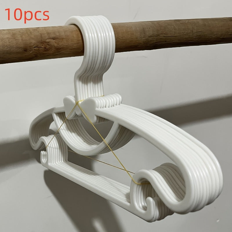 Juego de 10 a 20 perchas de plástico para ropa para niños y almacenamiento doméstico