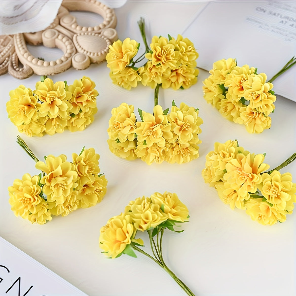 Мини-искусственный букет гортензии с 6 головками, пластиковые гвоздики для домашнего декора, свадеб