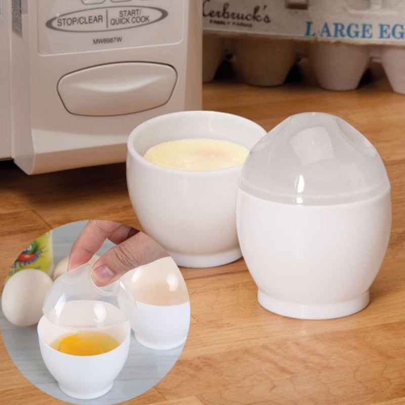Two-Pack Microwave Egg Cookers Non-Stick Steamer for Breakfast and Lunch