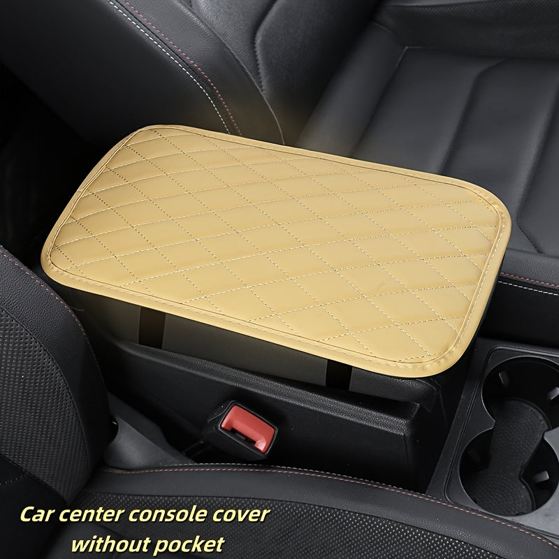 Car Armrest Pad With Two Pockets Universal Vehicle Interior Accessory