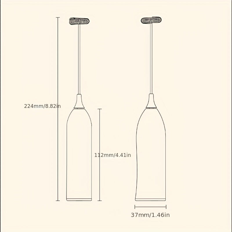 Stainless Steel Handheld Foam Maker Battery Operated Milk Frother for Drinks