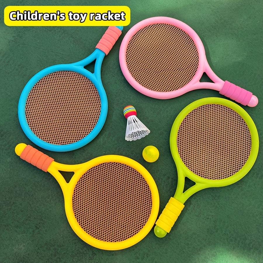 Kids Outdoor Sports Set for Ages 3-6 Kids Plastic Badminton and Tennis Racket with Ball