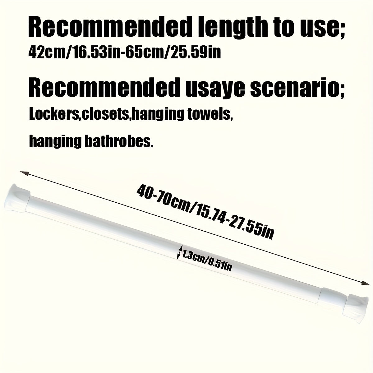 Qishloq va eshik pardalari uchun bahor yuklangan metall sochiq bar, teshiksiz tortish montaji.