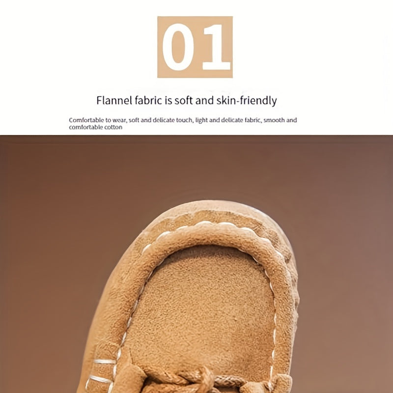 Kids Slip-On Loafers with Soft Fabric Upper Non-Slip Rubber Sole Breathable Lining All-Season