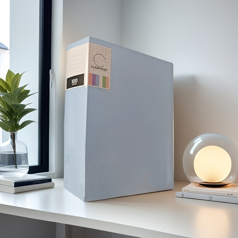 A4 Sheet Music Folder with 100 Clear Pockets, Transparent and Blue