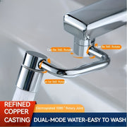 Stainless Steel Faucet Extender Rotates 1080 Degrees Dual Spray Rust-Resistant Universal Fit