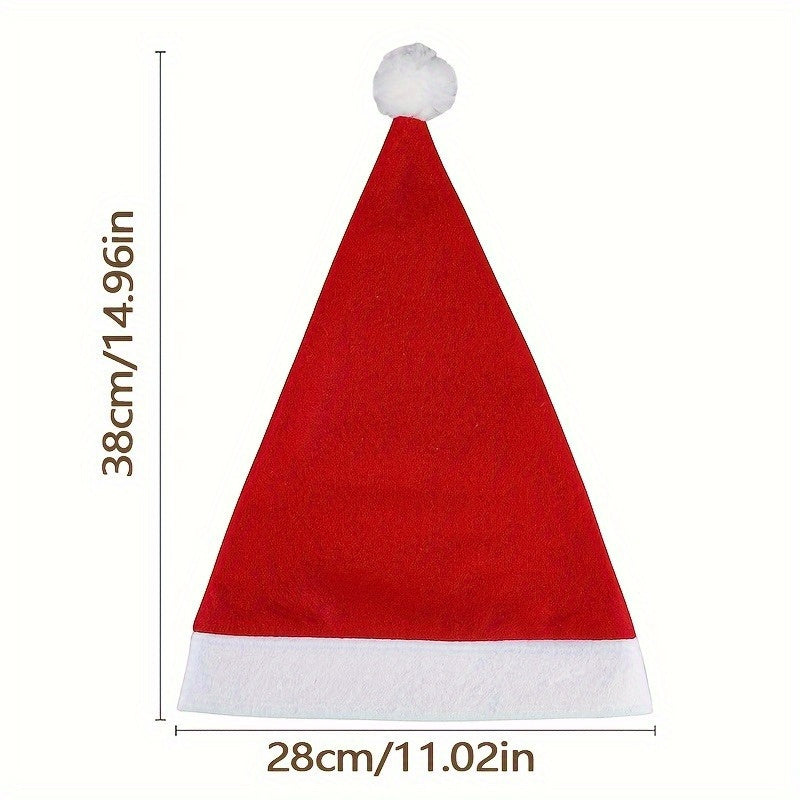 Adult Christmas Santa Hats Set 10 12 20 or 24 Durable Dacron Spandex Holiday Party