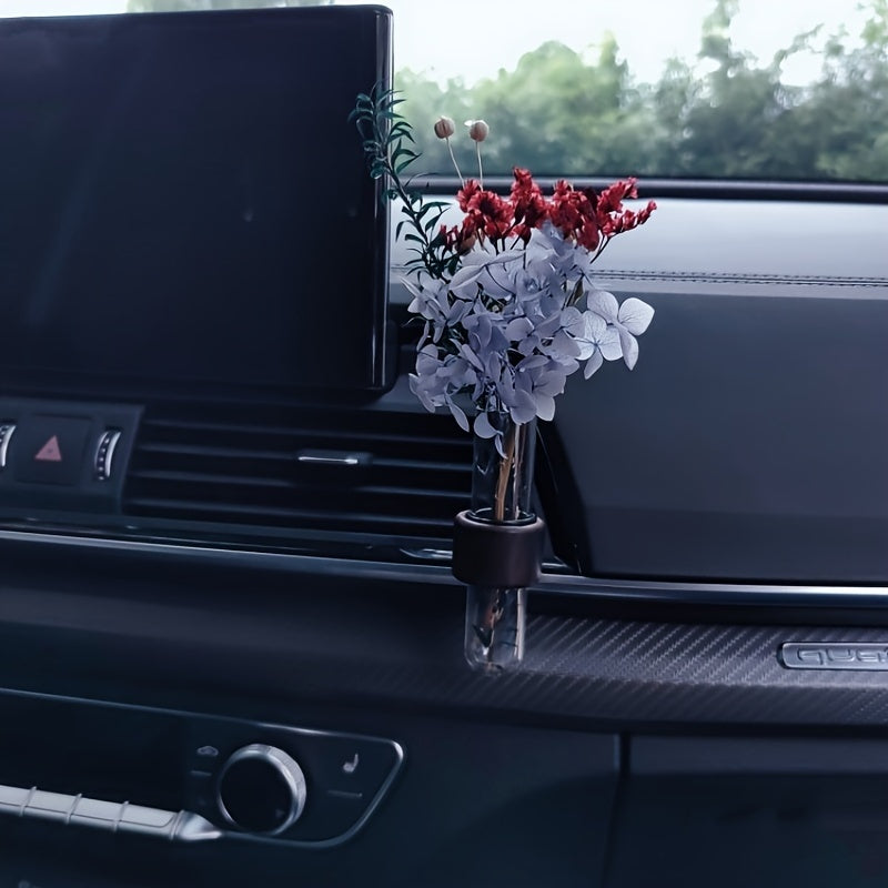 Wooden Car Vase for Center Console Air Outlet Decoration No Flowers