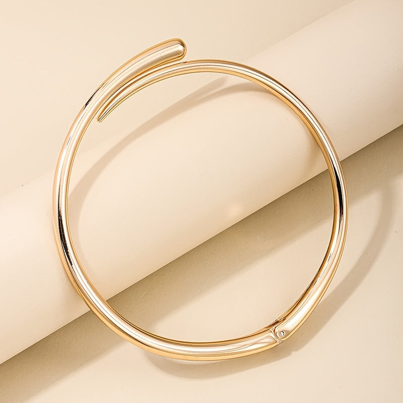 Punk-Inspired Metal Choker Necklace Open Collar Edgy Jewelry for Nightclub