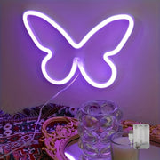 LED Butterfly Neon Sign Light for Bedroom Girls Room Decoration USB Battery Operated