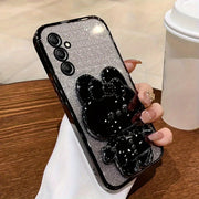 Luxury Gradient Glitter Rabbit Stand Silicone Phone Case for Samsung A Series