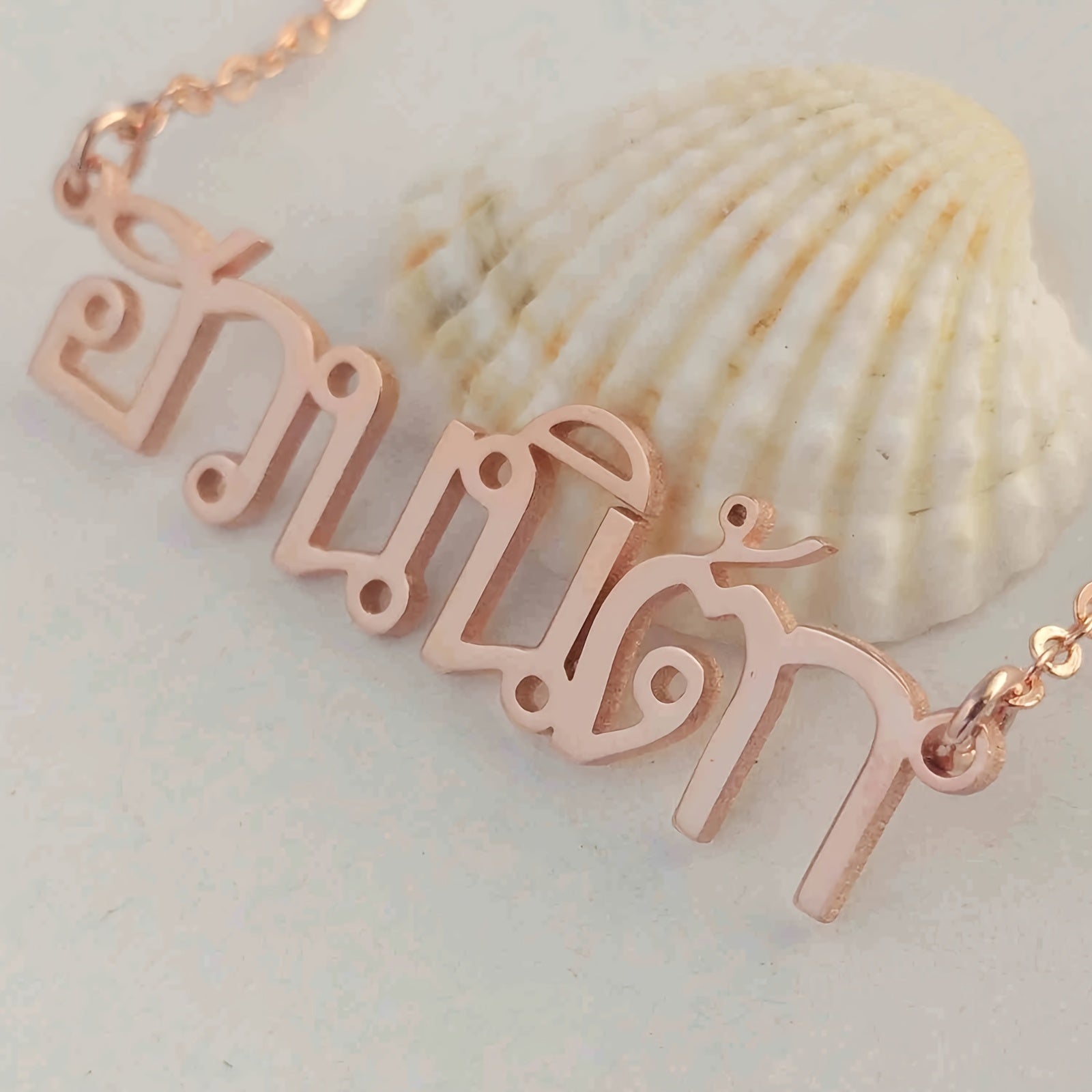 Personalized Thai Name Necklace Minimalist Pendant Jewelry for Women