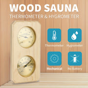 Termómetro y higrómetro de madera para sauna para control de temperatura y humedad en spas y habitaciones de hotel