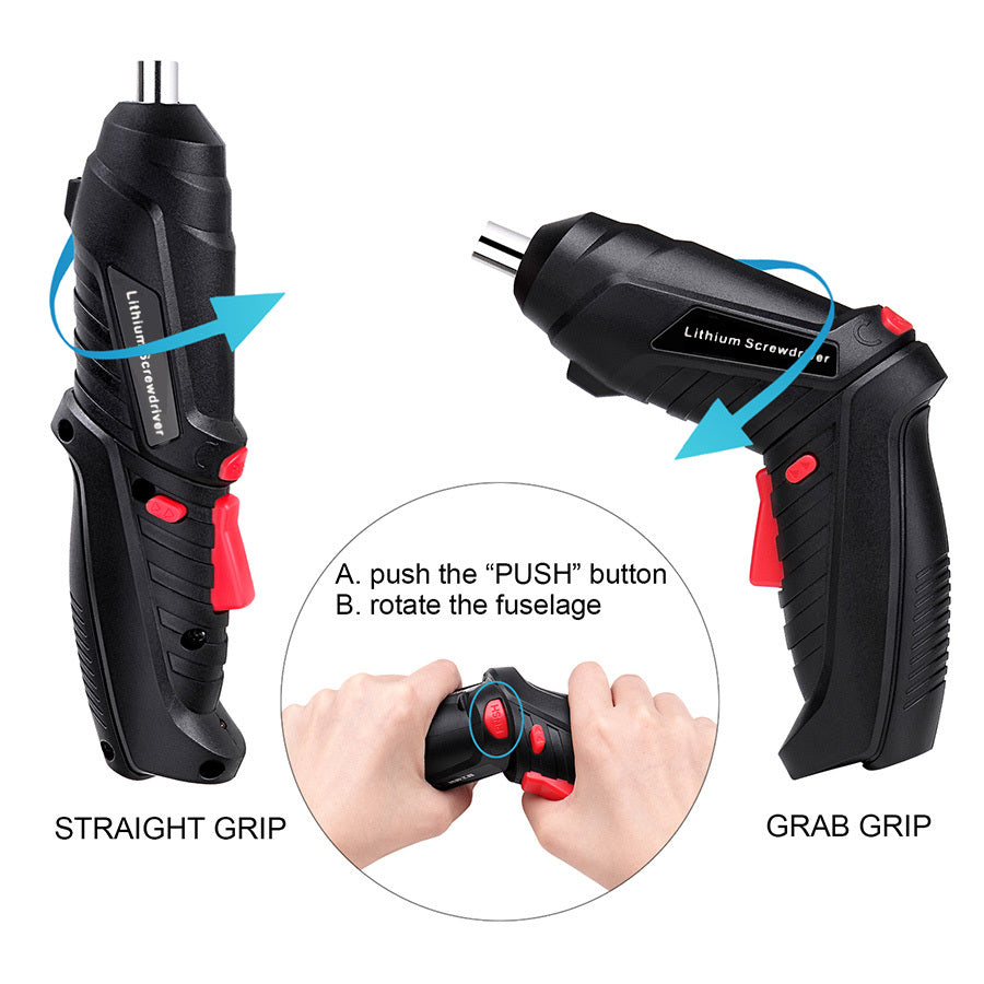 Juego de herramientas eléctricas con batería de litio de 1300mAh, destornillador inalámbrico para mantenimiento del hogar